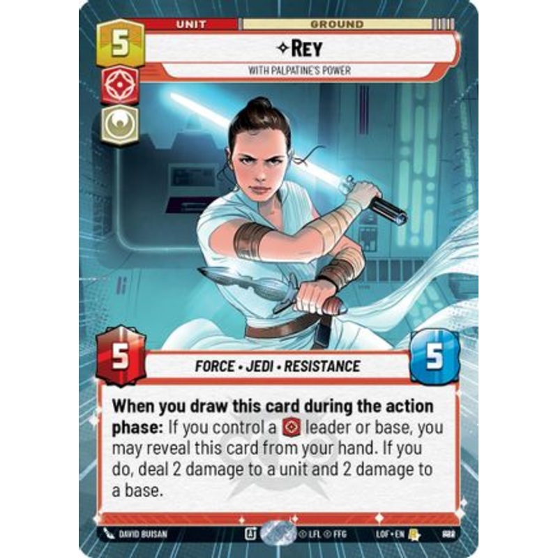 Rey - With Palpatine's Power (Hyperspace Foil) (888) - Legends of the Force Foil