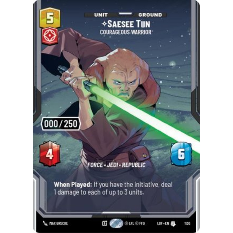 Saesee Tiin - Courageous Warrior (Serialized) (1136) - Legends of the Force Foil