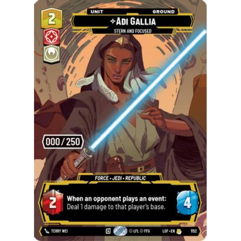 Adi Gallia - Stern and Focused (Serialized) (1152) - Legends of the Force Foil