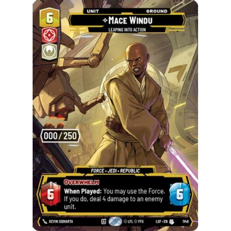 Mace Windu - Leaping into Action (Serialized) (1148) - Legends of the Force Foil