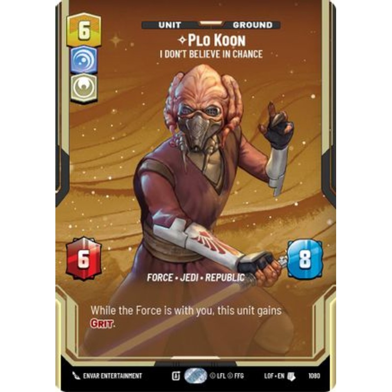 Plo Koon - I Don't Believe in Chance (Prestige Foil) (1080) - Legends of the Force Foil