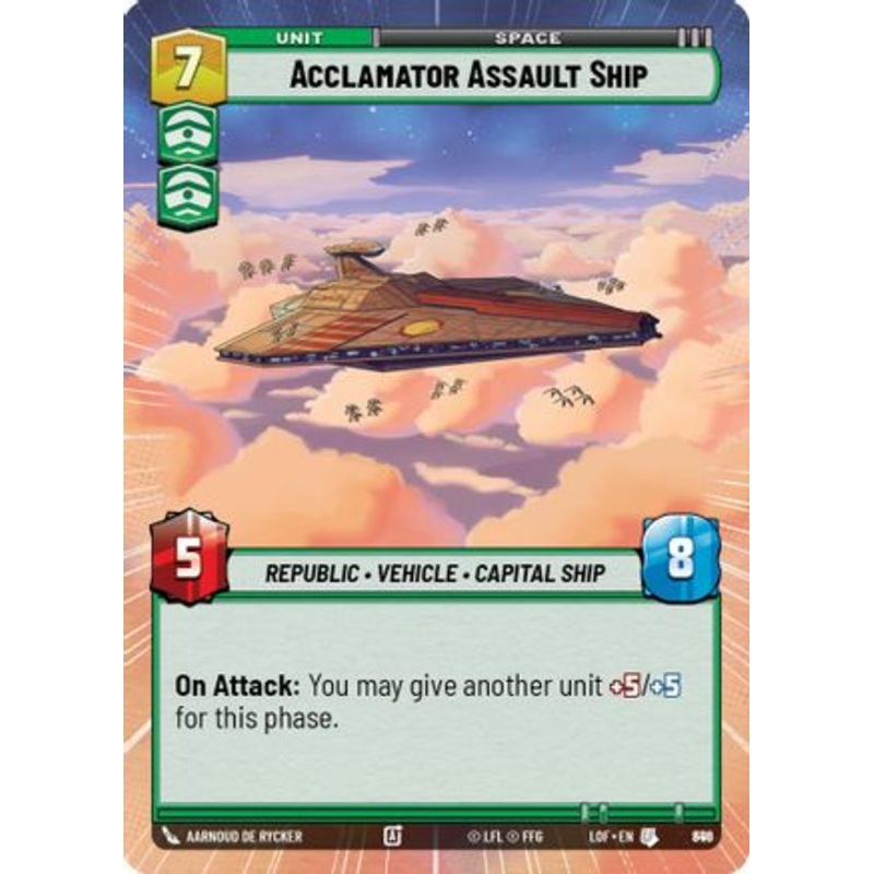 Acclamator Assault Ship (Hyperspace Foil) (846) - Legends of the Force Foil