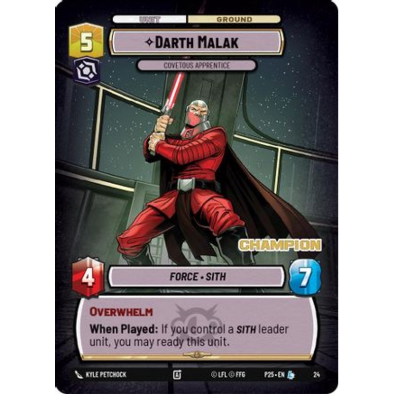 Darth Malak - Covetous Apprentice (Champion) (24) - Organized Play Promos Foil