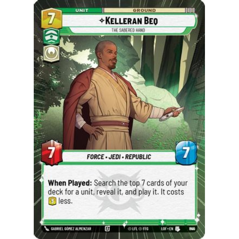 Kelleran Beq - The Sabered Hand (Hyperspace Foil) (840) - Legends of the Force Foil
