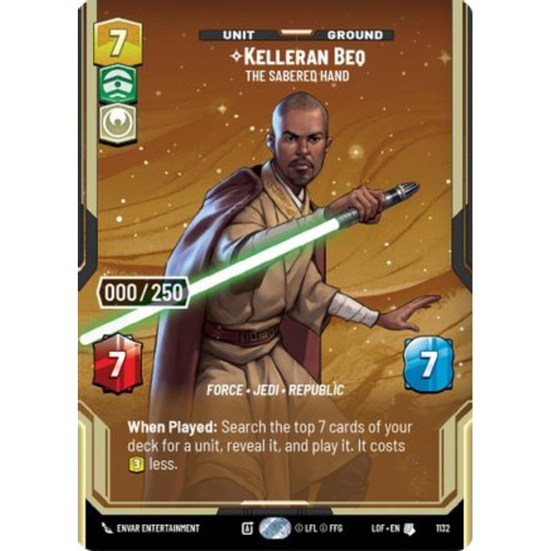 Kelleran Beq - The Sabered Hand (Serialized) (1132) - Legends of the Force Foil