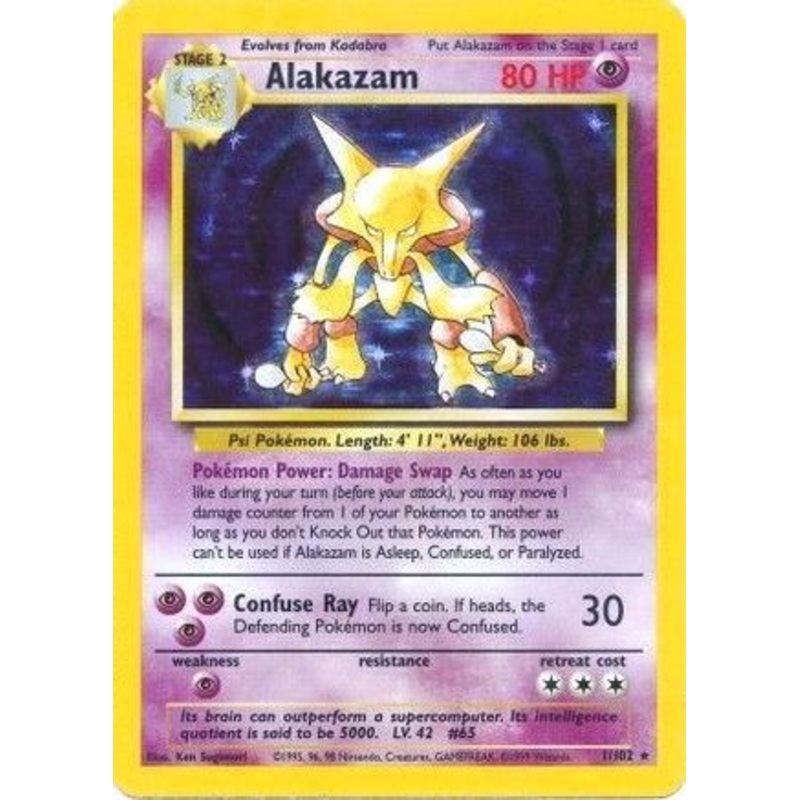 Alakazam 001/102  - 1st Edition Holofoil Base Set - Holo Rare