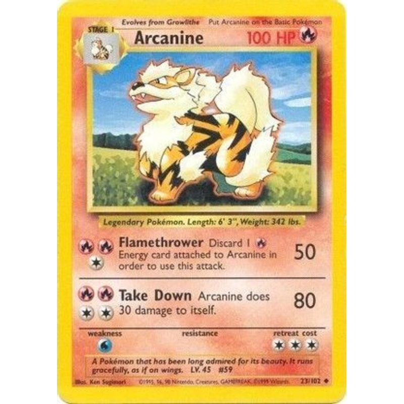 Arcanine 023/102  Base Set - Uncommon
