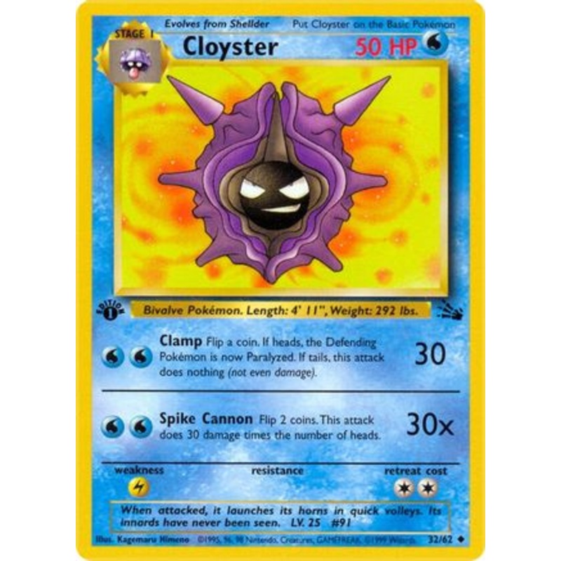 Cloyster 032/62  - Unlimited Fossil - Uncommon