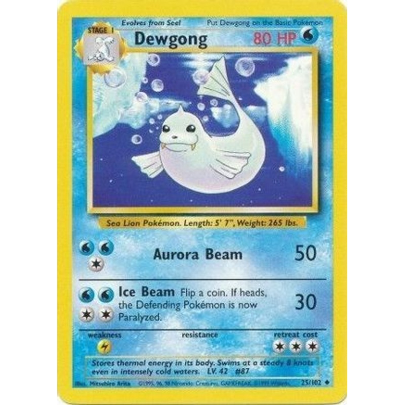 Dewgong 025/102  Base Set - Uncommon