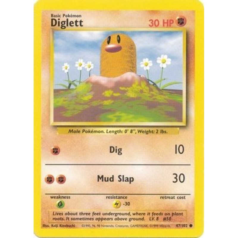 Diglett 047/102  Base Set - Common