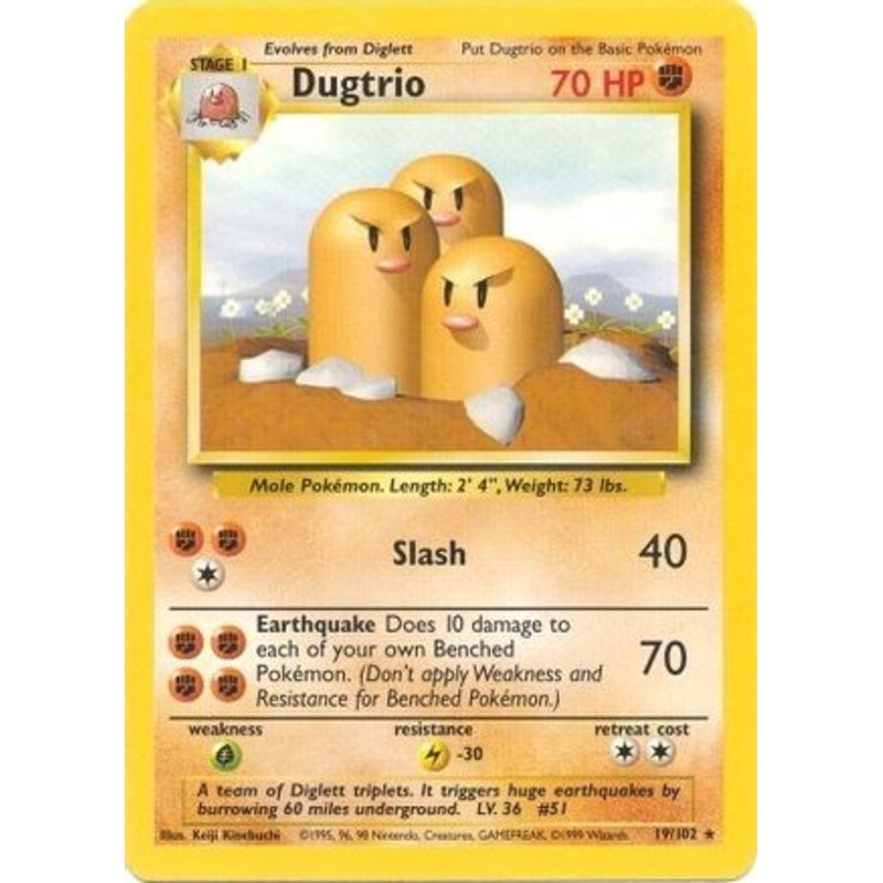 Dugtrio 019/102  Base Set - Rare