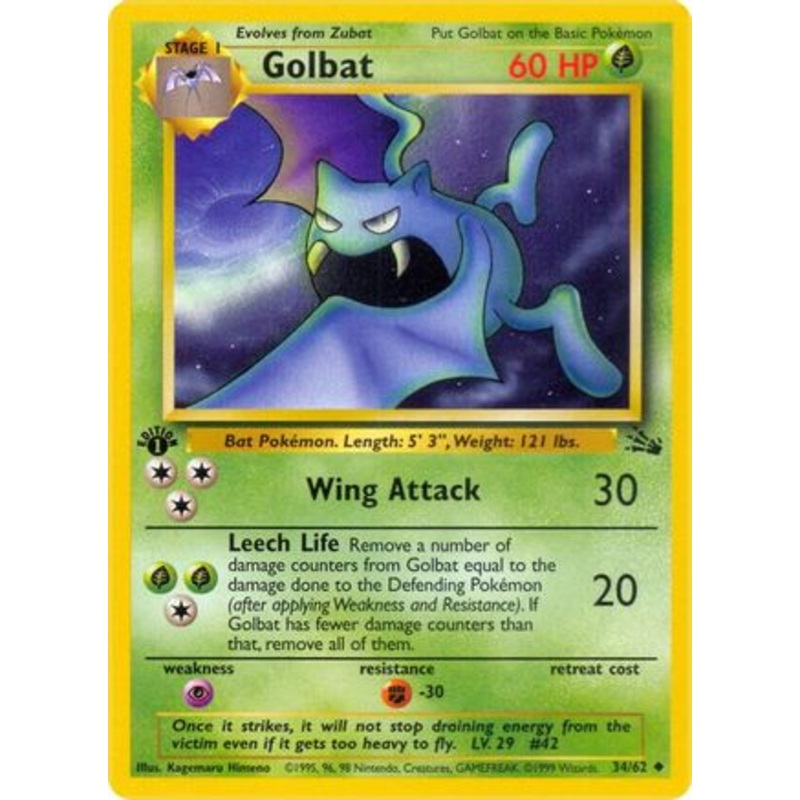 Golbat 034/62  - 1st Edition Fossil - Uncommon