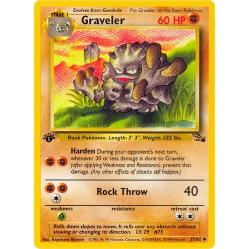 Graveler 037/62  - Unlimited Fossil - Uncommon