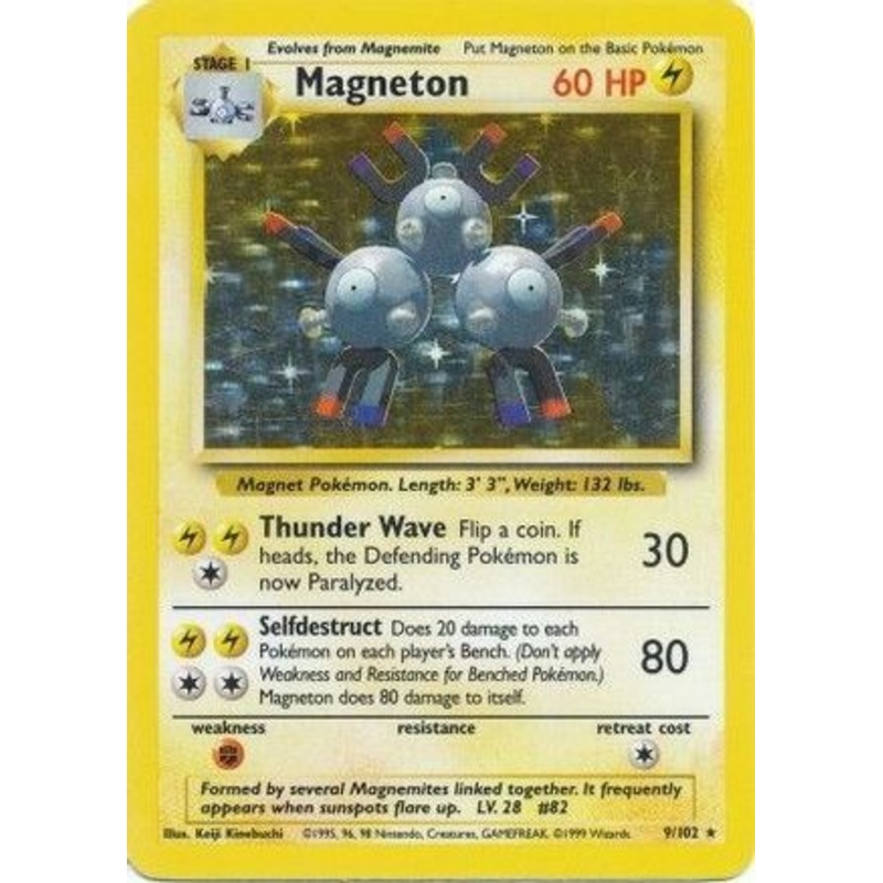 Magneton 009/102  - Holofoil Base Set - Holo Rare