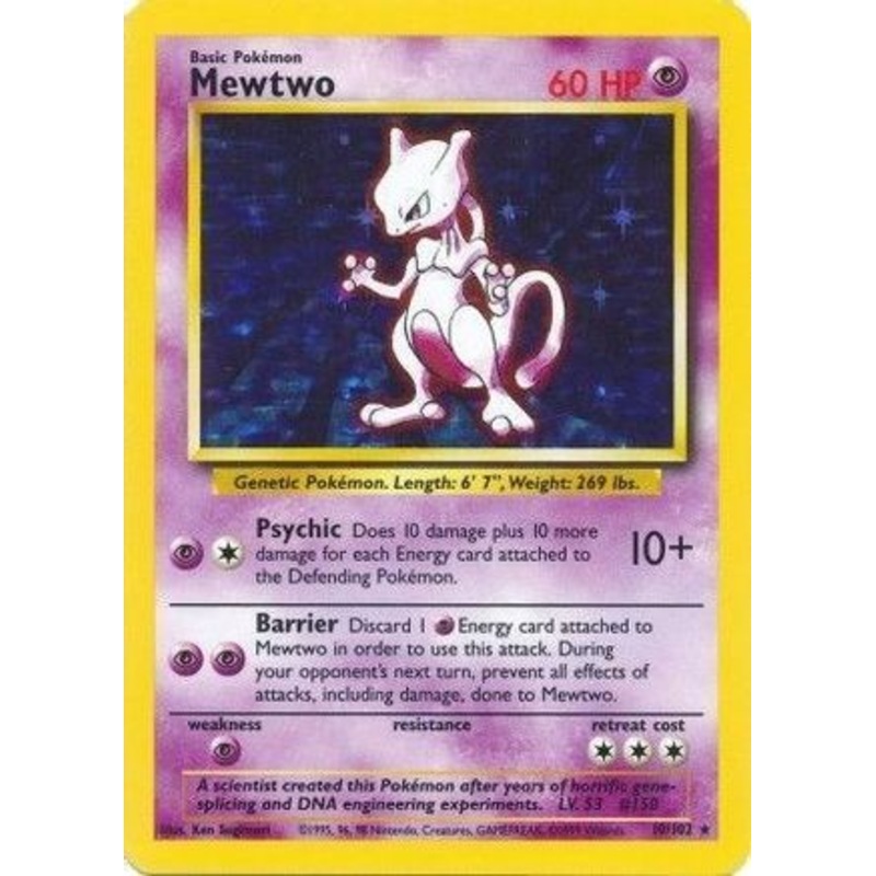 Mewtwo 010/102  - Holofoil Base Set - Holo Rare