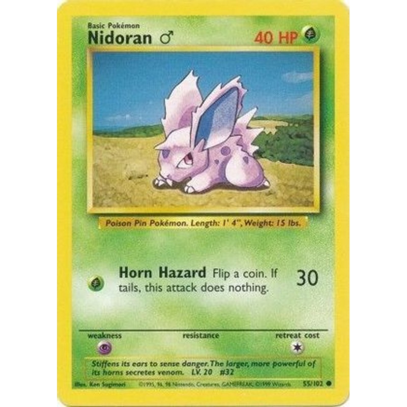 Nidoran M 055/102  Base Set - Common