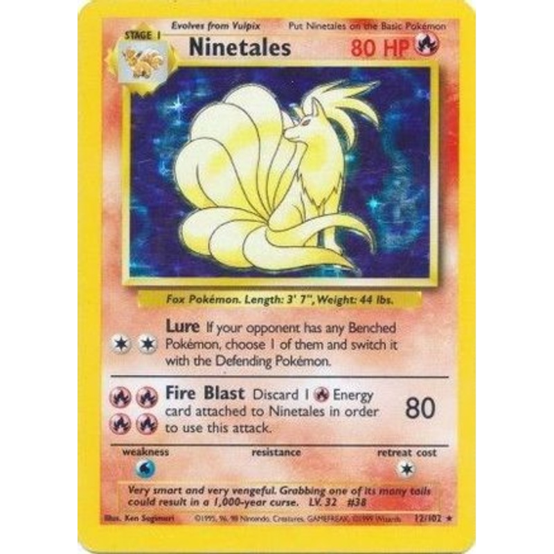 Ninetales 012/102  - Holofoil Base Set - Holo Rare