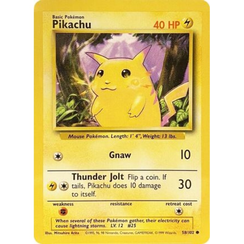 Pikachu 058/102  Base Set - Common