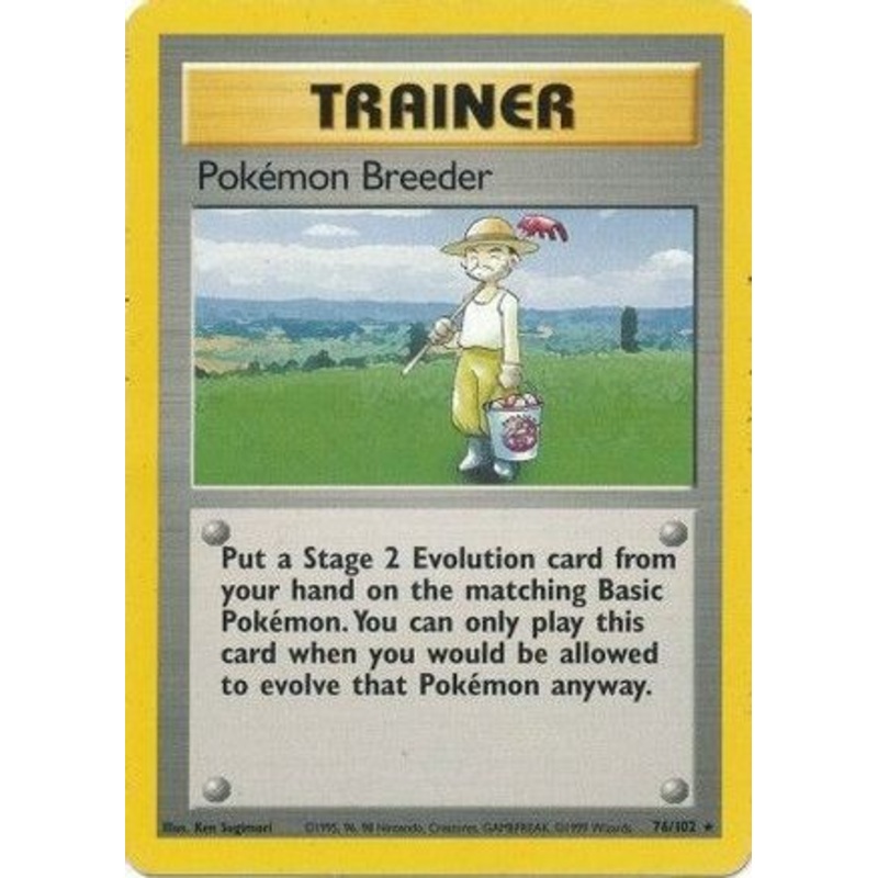 Pokemon Breeder 076/102  Base Set - Rare