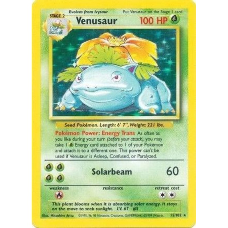 Venusaur 015/102  - Holofoil Base Set - Holo Rare