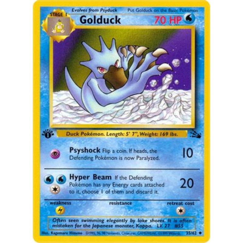 Golduck 035/62  - 1st Edition Fossil - Uncommon