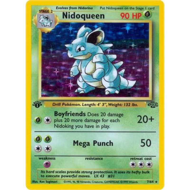 Nidoqueen (7) 007/64  - 1st Edition Holofoil Jungle - Holo Rare