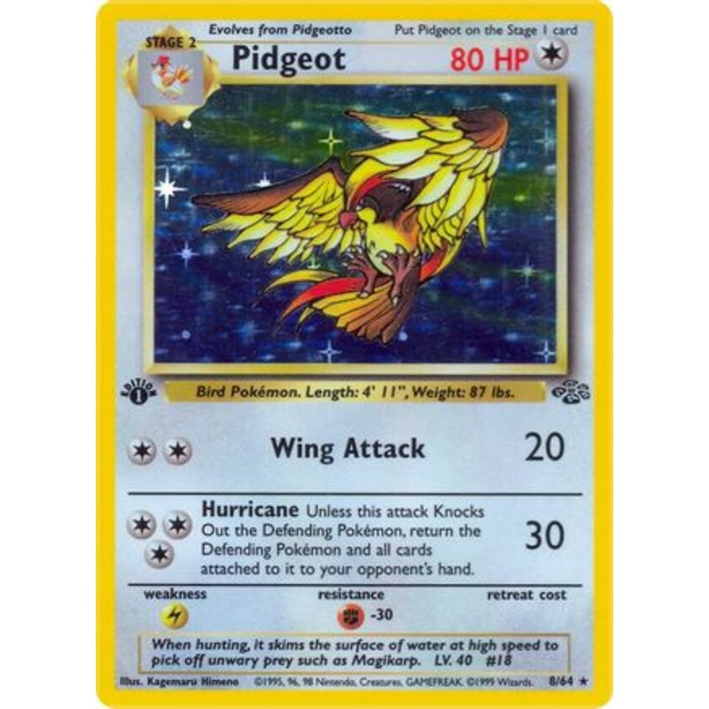 Pidgeot (8) 008/64  - 1st Edition Holofoil Jungle - Holo Rare