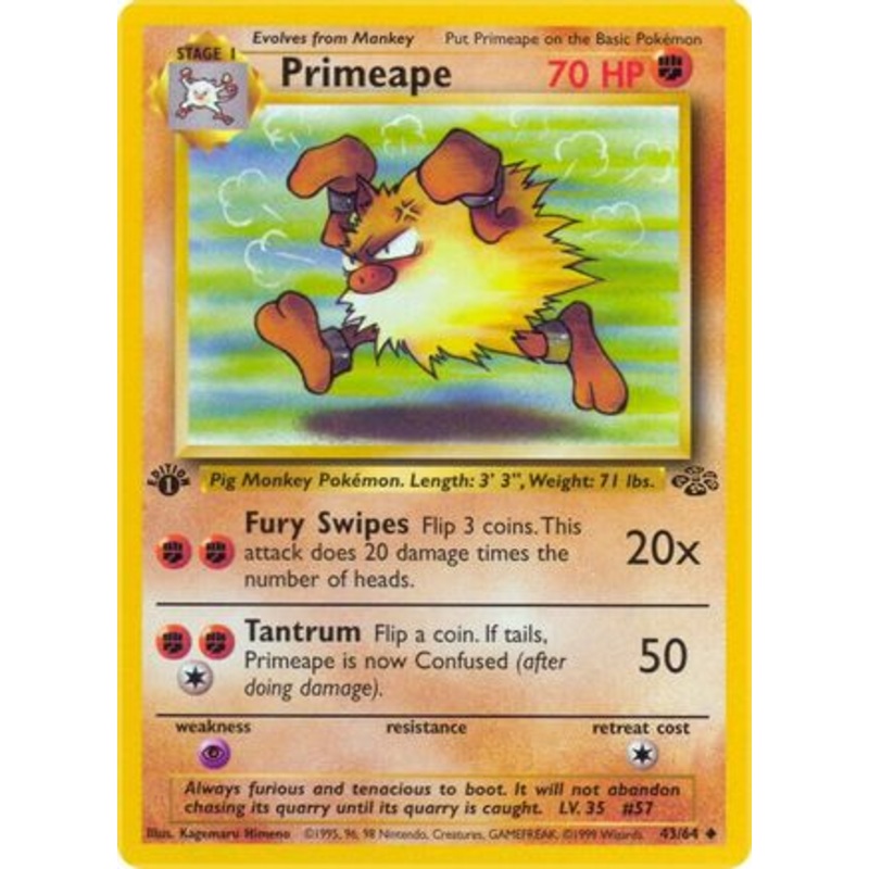 Primeape 043/64  - 1st Edition Jungle - Uncommon