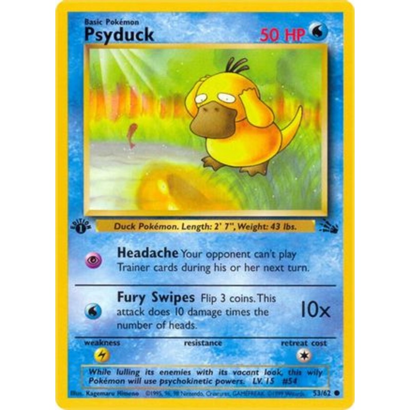 Psyduck 053/62  - 1st Edition Fossil - Common