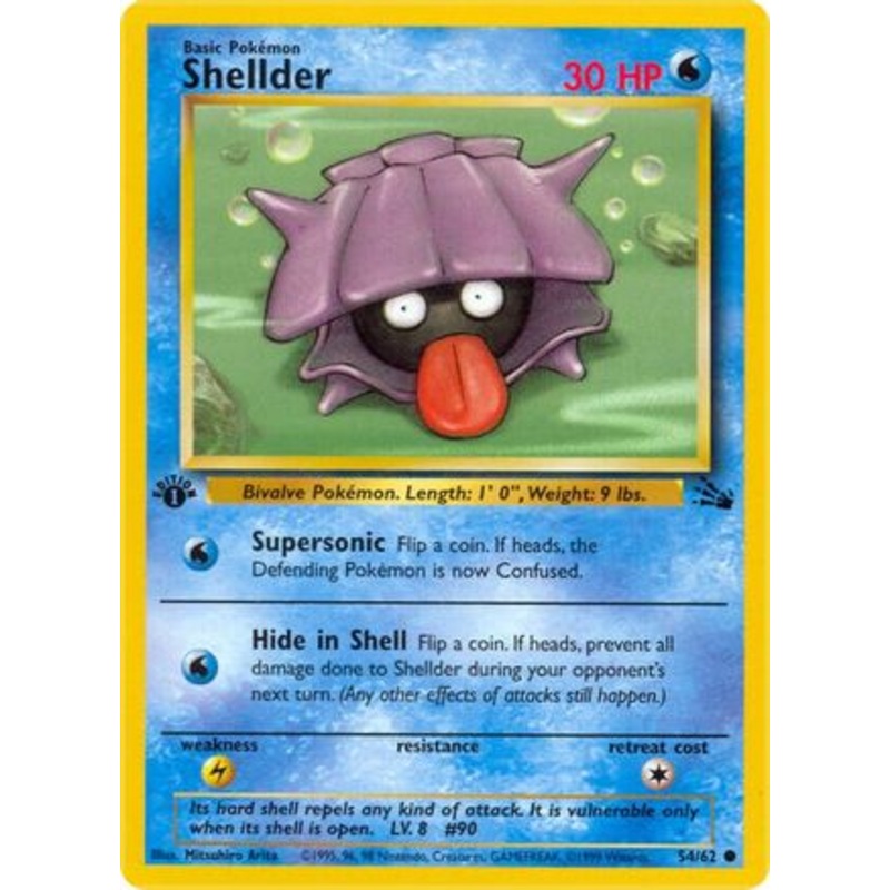 Shellder 054/62  - 1st Edition Fossil - Common