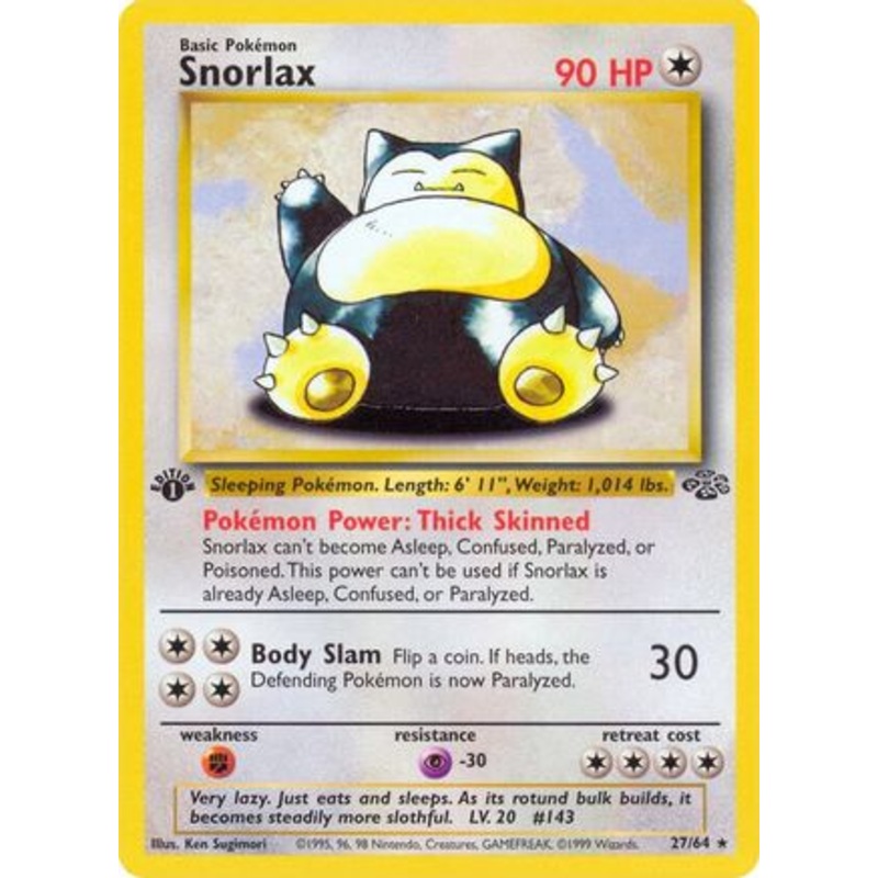 Snorlax (27) 027/64  - 1st Edition Jungle - Rare