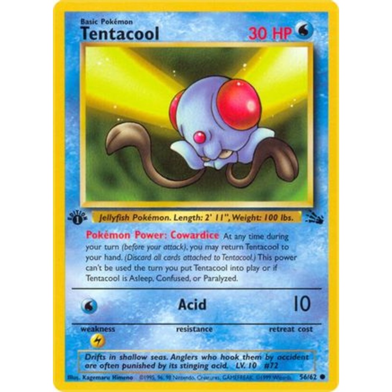 Tentacool 056/62  - 1st Edition Fossil - Common