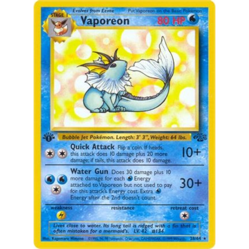 Vaporeon (28) 028/64  - Unlimited Jungle - Rare