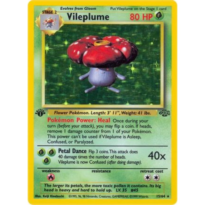 Vileplume (15) 015/64  - 1st Edition Holofoil Jungle - Holo Rare