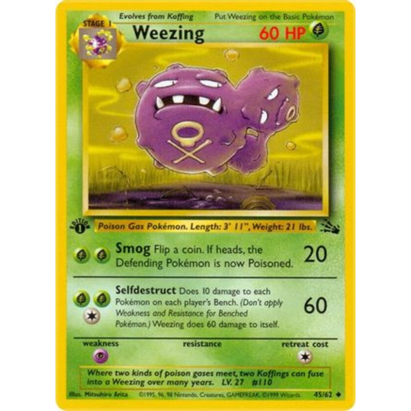 Weezing 045/62  - Unlimited Fossil - Uncommon