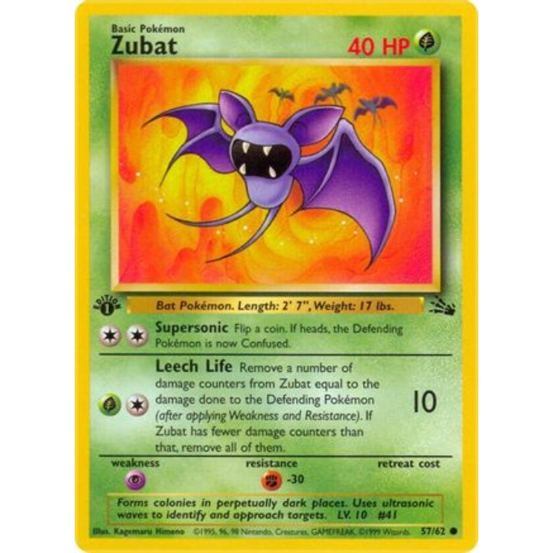 Zubat 057/62  - 1st Edition Fossil - Common