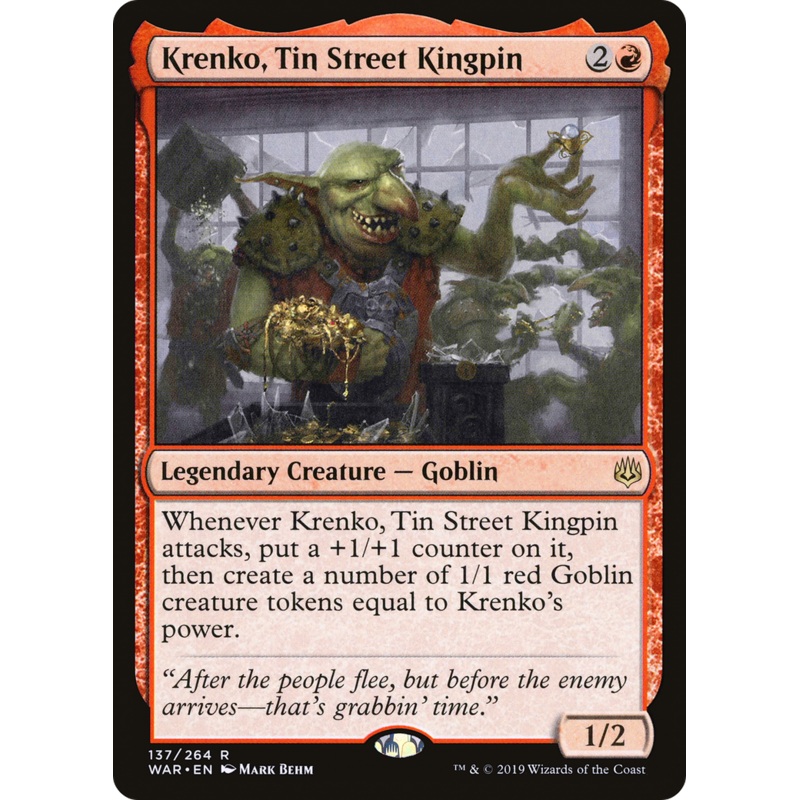 Krenko, Tin Street Kingpin (WAR-137) - War of the Spark Foil