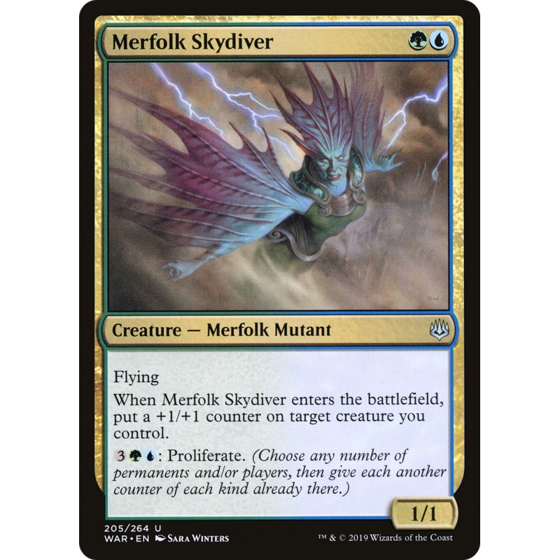 Merfolk Skydiver (WAR-205) - War of the Spark Foil