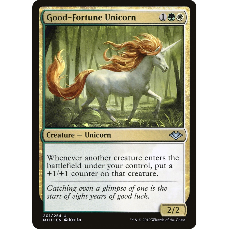 Good-Fortune Unicorn (MH1-201) - Modern Horizons Foil