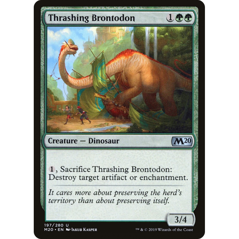 Thrashing Brontodon (M20-197) - Core Set 2020 Foil