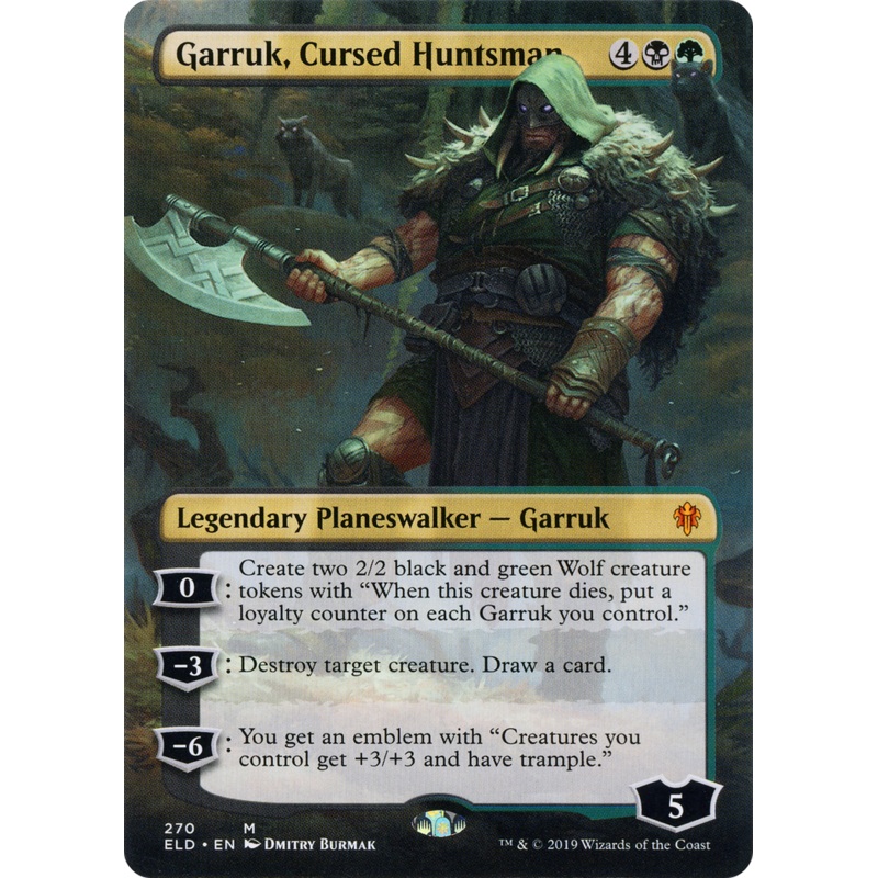 Garruk, Cursed Huntsman (ELD-270) - Throne of Eldraine (Borderless) Foil