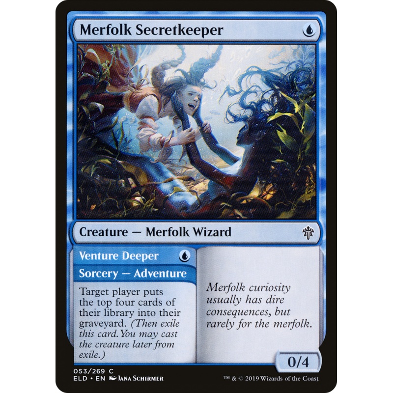 Merfolk Secretkeeper // Venture Deeper (ELD-053) - Throne of Eldraine Foil