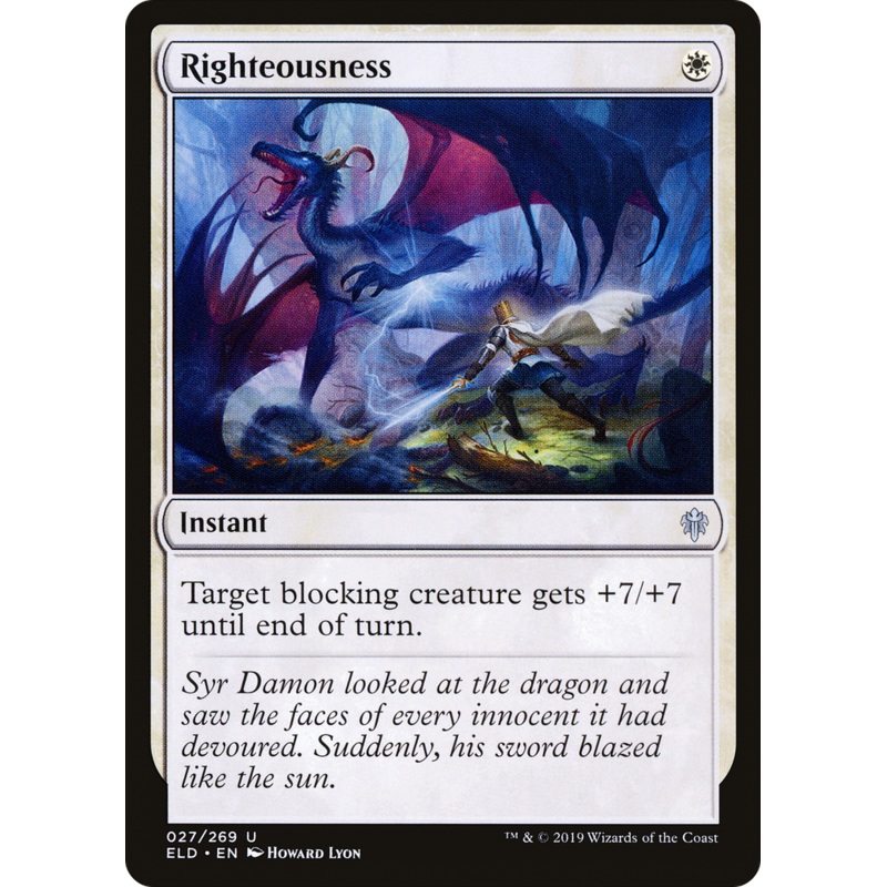 Righteousness (ELD-027) - Throne of Eldraine Foil