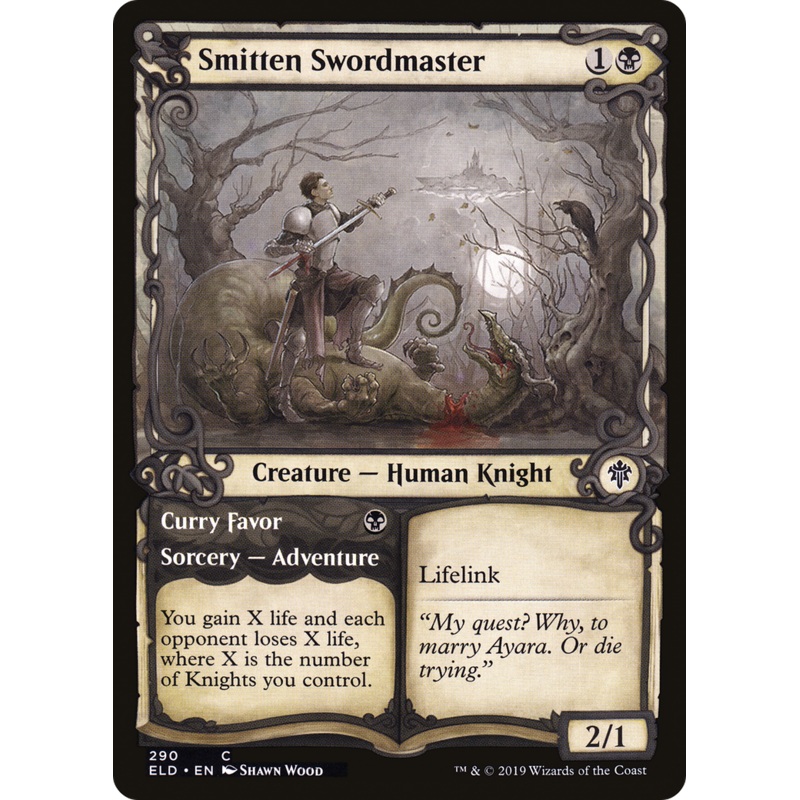 Smitten Swordmaster // Curry Favor (ELD-290) - Throne of Eldraine: (Showcase) Foil