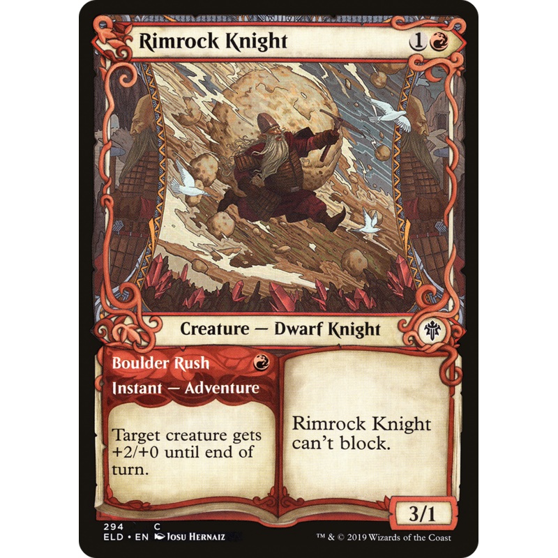 Rimrock Knight // Boulder Rush (ELD-294) - Throne of Eldraine: (Showcase) Foil