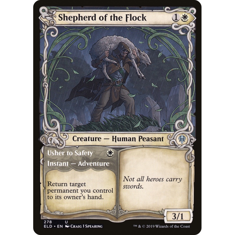 Shepherd of the Flock // Usher to Safety (ELD-278) - Throne of Eldraine: (Showcase) Foil