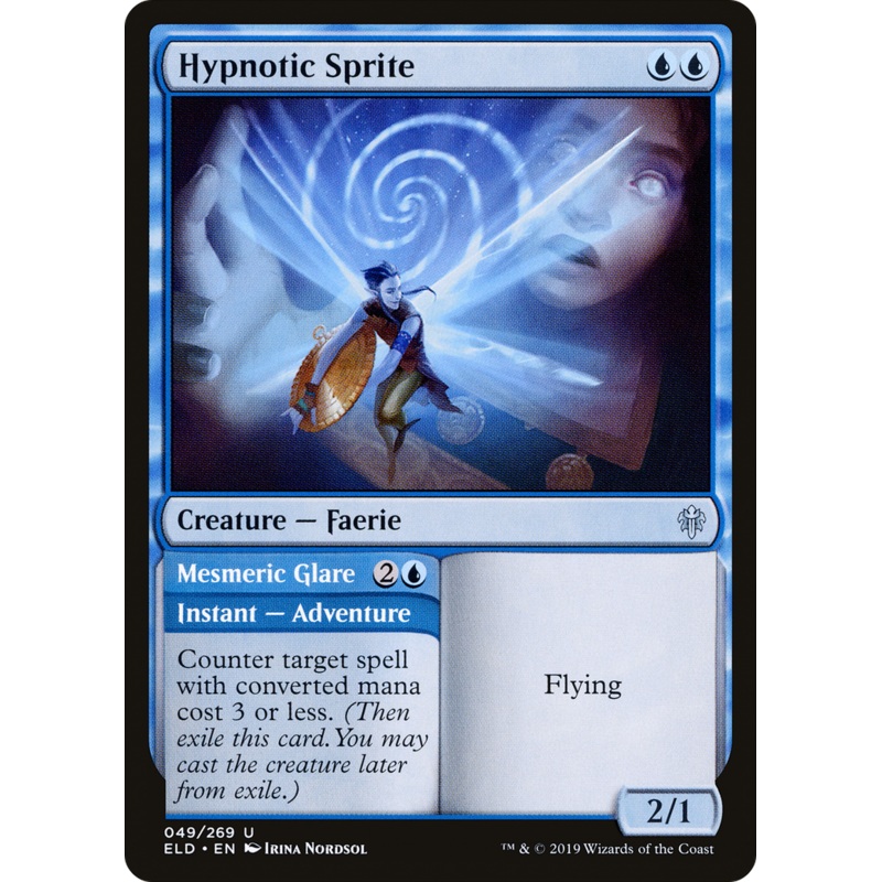 Hypnotic Sprite // Mesmeric Glare (ELD-049) - Throne of Eldraine