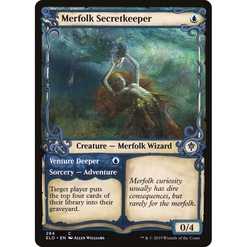 Merfolk Secretkeeper // Venture Deeper (ELD-284) - Throne of Eldraine: (Showcase) Foil