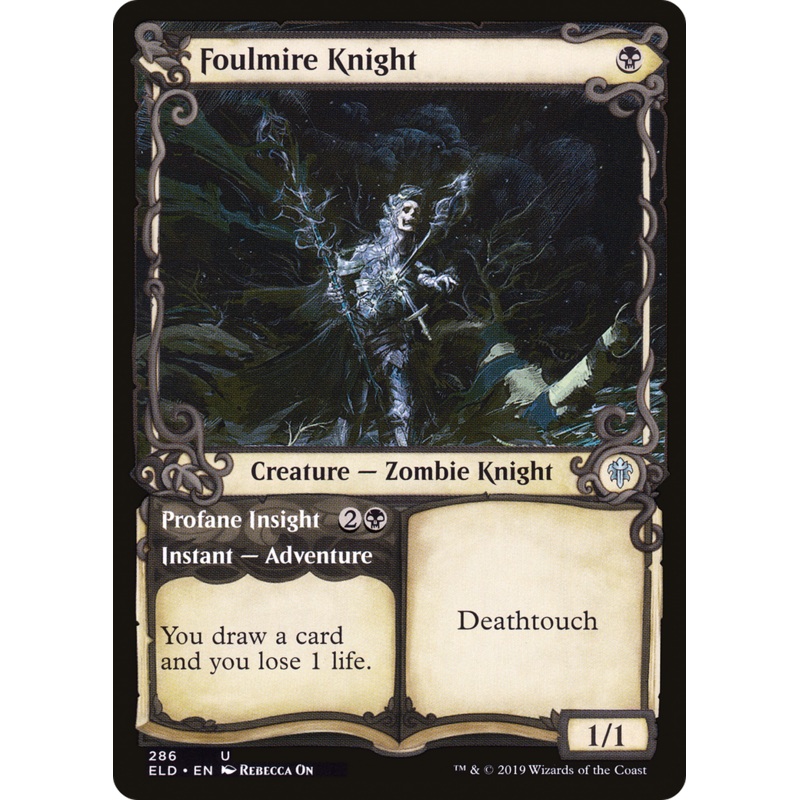 Foulmire Knight // Profane Insight (ELD-286) - Throne of Eldraine: (Showcase) Foil