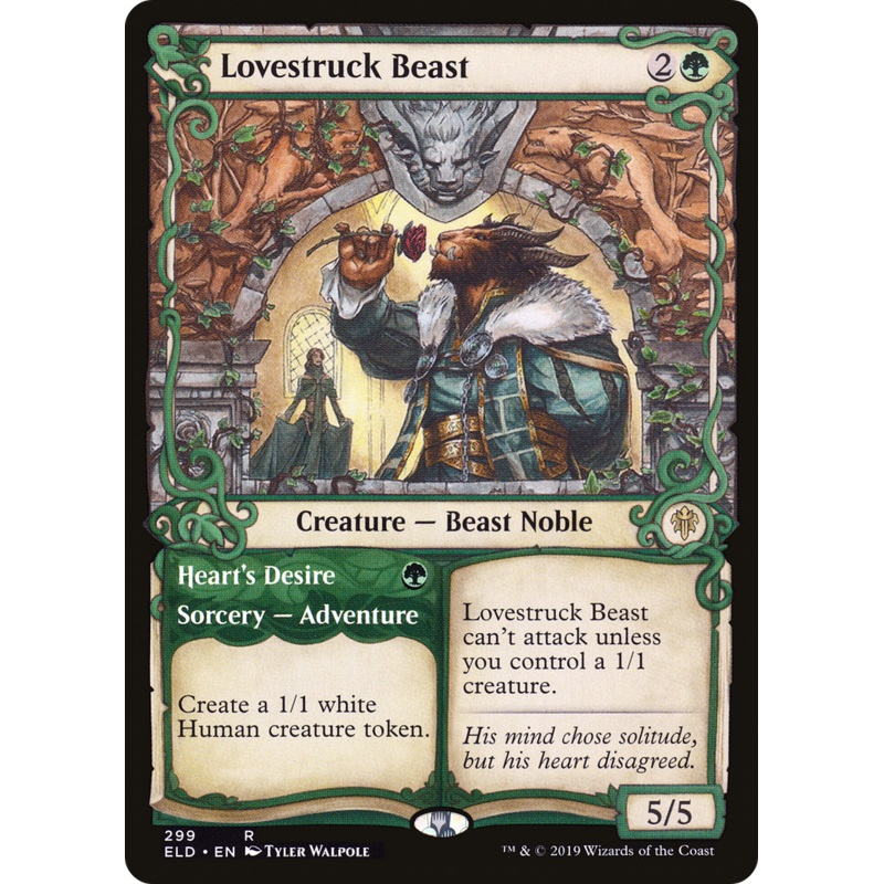 Lovestruck Beast // Heart's Desire (ELD-299) - Throne of Eldraine: (Showcase) Foil